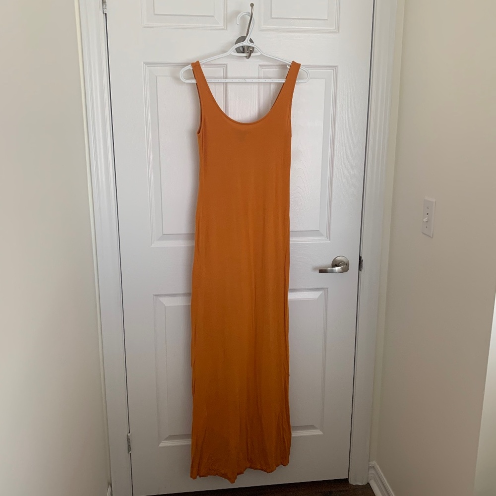 Orange Stretchy Maxi Dress - F21